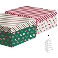 Boîte rectangulaire de Noël elfique - 6 unités