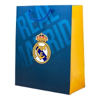 Sac cadeau de 32 x 26 x 12 cm de Real Madrid bleu et jaune
