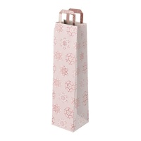 Sac à vin de Noël rose 35 x 10 x 8 cm - 1 unité