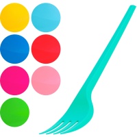 Fourchettes en plastique colorées de 16,5 cm - 12 unités
