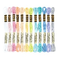 Fil à broder Mouliné Spécial Couleurs Pastel 4 m - DMC - 12 unités