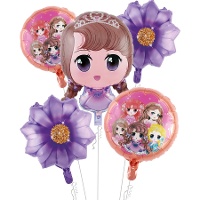 Bouquet de princesse magique mauve - 5 unités