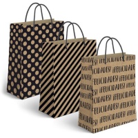 Sac cadeau de 23 x 18 x 10 cm en papier kraft - 1 unité