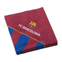 Serviettes officielles FC Barcelona blaugrana - lot de 12