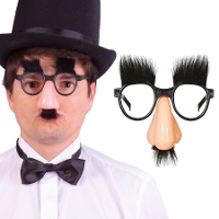 Lunettes avec nez et grandes sourcils