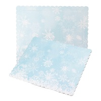 Base pour tarte de 30 x 25 x 0,3 cm motif flocon de neige