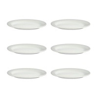 Assiette en porcelaine blanche de 24,5 x 17,5 cm - Vessia - 6 unités