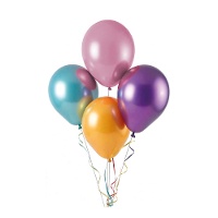 Ballons en latex chromés de 25 cm assortis - 10 unités