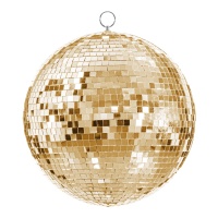 Boule à facettes en effet miroir doré champagne de 30 cm