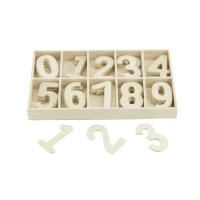 Chiffres en bois mini du 0 au 9 - 50 unités