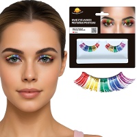 Faux-cils métallisés multicolores