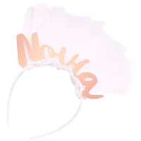Diadème de mariée métallisé avec voile