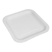 Plats de 20 cm en carton blanc carrés - 50 unités