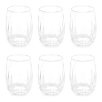 Verre de 380 ml transparent à rayures - 6 pièces