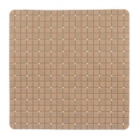 Tapis de douche antidérapant 50,3 x 50,3 cm à carreaux beige