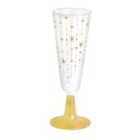 Coupe de 150 ml avec étoiles dorées pour cava - 4 unités