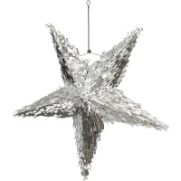 Piñata 3D étoile argentée pliable de 68 cm