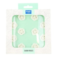 Figurines en sucre de roses blanches - 10 pcs.