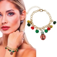 Bracelet boule de Noël dorée - 1 pc.