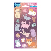 Autocollants de chats colorés - 1 feuille