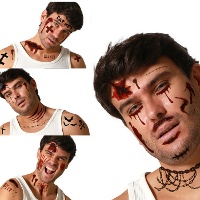 Tatouages temporaires de meurtre sanglant - 1 unité