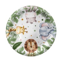 Assiettes Vintage Animaux 18 cm - Lot de 8