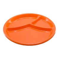 Assiette de 25,5 cm pour apéritifs colorée - 3 compartiments