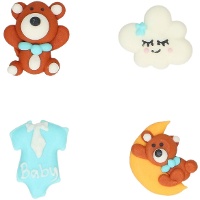 Figurines en sucre Baby Biss Blue - 8 unités