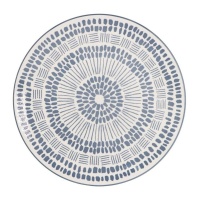 Assiette de 27 cm imprimée bleutée