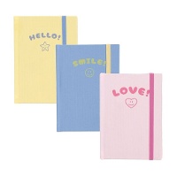 Cahier aux couleurs pastel avec élastique 19 x 13 cm - 1 unité