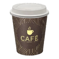 Gobelets en carton de 120 ml pour café avec couvercles à trou - 12 unités