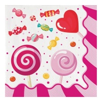 Serviettes Sweet Candy de 16,5 x 16,5 cm - 20 unités