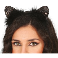 Serre-tête oreilles de chat à plumes