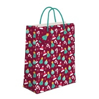 Sac cadeau rouge de 60 x 45 x 13 cm avec motifs - 1 unité