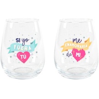 Verre de 520 ml Si j'étais vous, je tomberais amoureux de moi - 2 unités