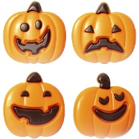 Figurines en chocolat blanc en forme de citrouille - 3,7 cm - 90 pièces