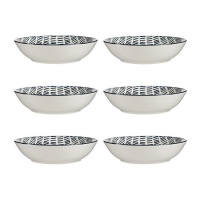 Assiette de 20 cm à lignes noires creuse - Vessia - 6 unités