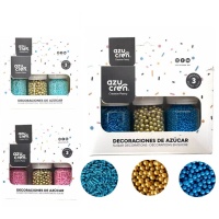 Kit de sprinkles de vermicelles et perles dorées de 30 gr - Azucren
