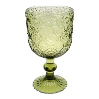 Coupe de 250 ml en verre gravé vert