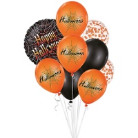 Bouquet de Happy Halloween avec des toiles d'araignée - 9 unités