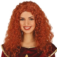 Perruque cheveux longs roux bouclés