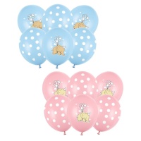 Ballons en latex Elephant Baby de 30 cm - 6 unités - PartyDeco