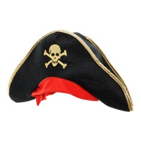 Chapeau de pirate pour enfants avec crâne doré