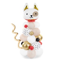 Bouquet de ballons de chien blanc - PartyDeco - 64 pièces