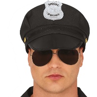 Casquette de police noire pour adulte