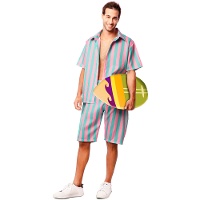 Déguisement de surfeur rayé pour homme