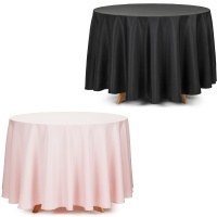 Nappe de 2,30 m en tissu noir ou rose - 1 unité