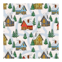 Boîte pour bonbons ou cupcakes avec paysage de Noël de 17,5 x 17,5 x 8,5 cm