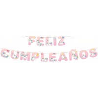 Guirlande licorne « Joyeux anniversaire » - 4 m
