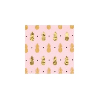 Serviettes à motif ananas tropical hawaïen de 12,5 x 12,5 cm - 16 unités